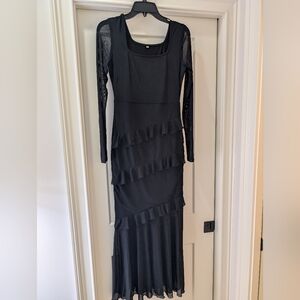 Elegant Black Long Sleeve Dress